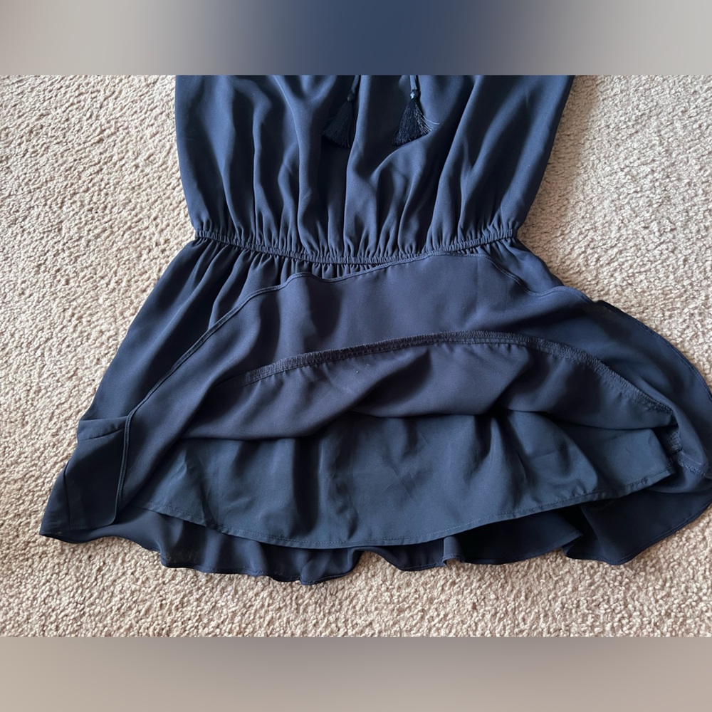 Likely Ashlee Navy Strappy Lined Mini Dress Tassel Sz 4 - Picture 6 of 11